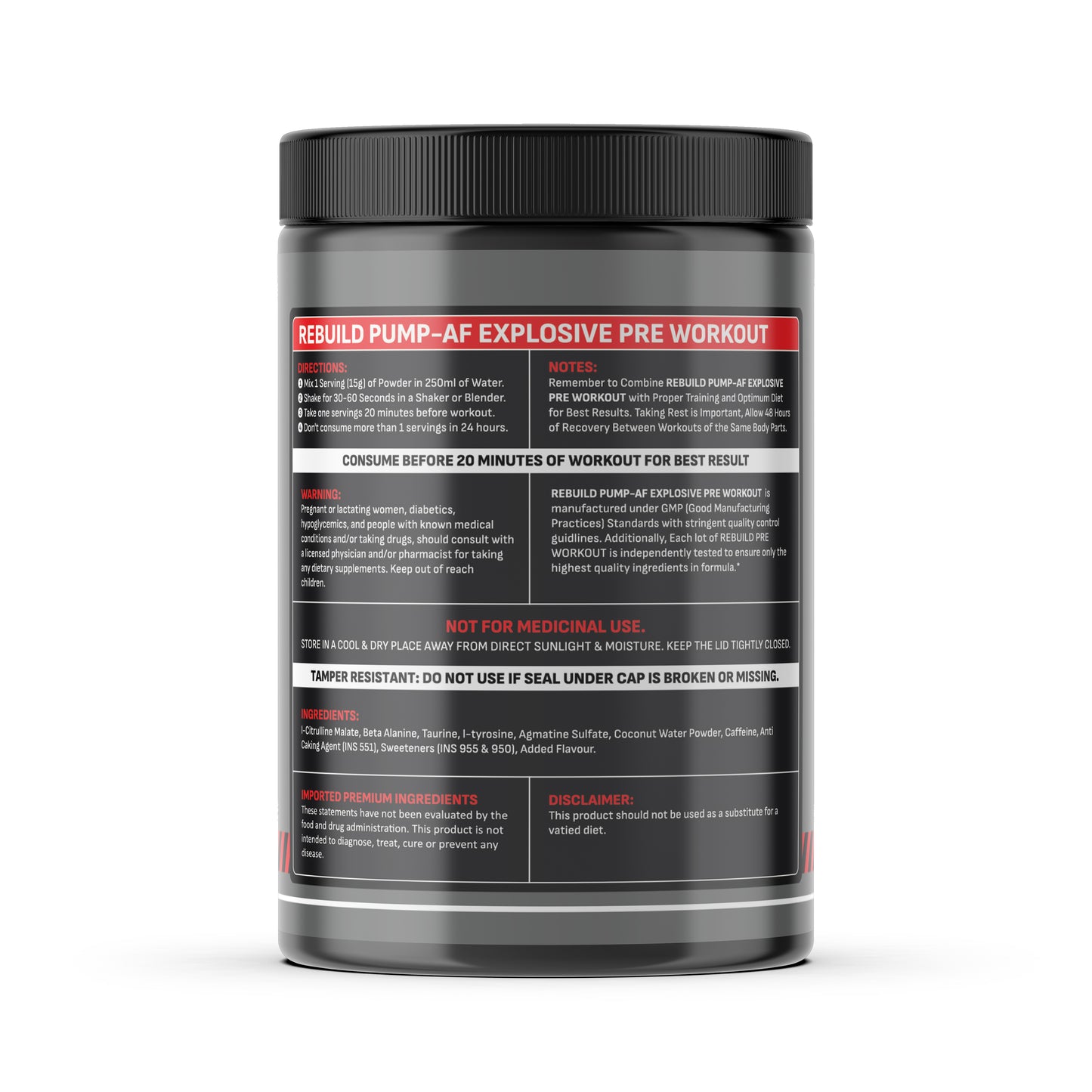 Rebuild sports nutrition Pump-AF 30 servings pre-workout