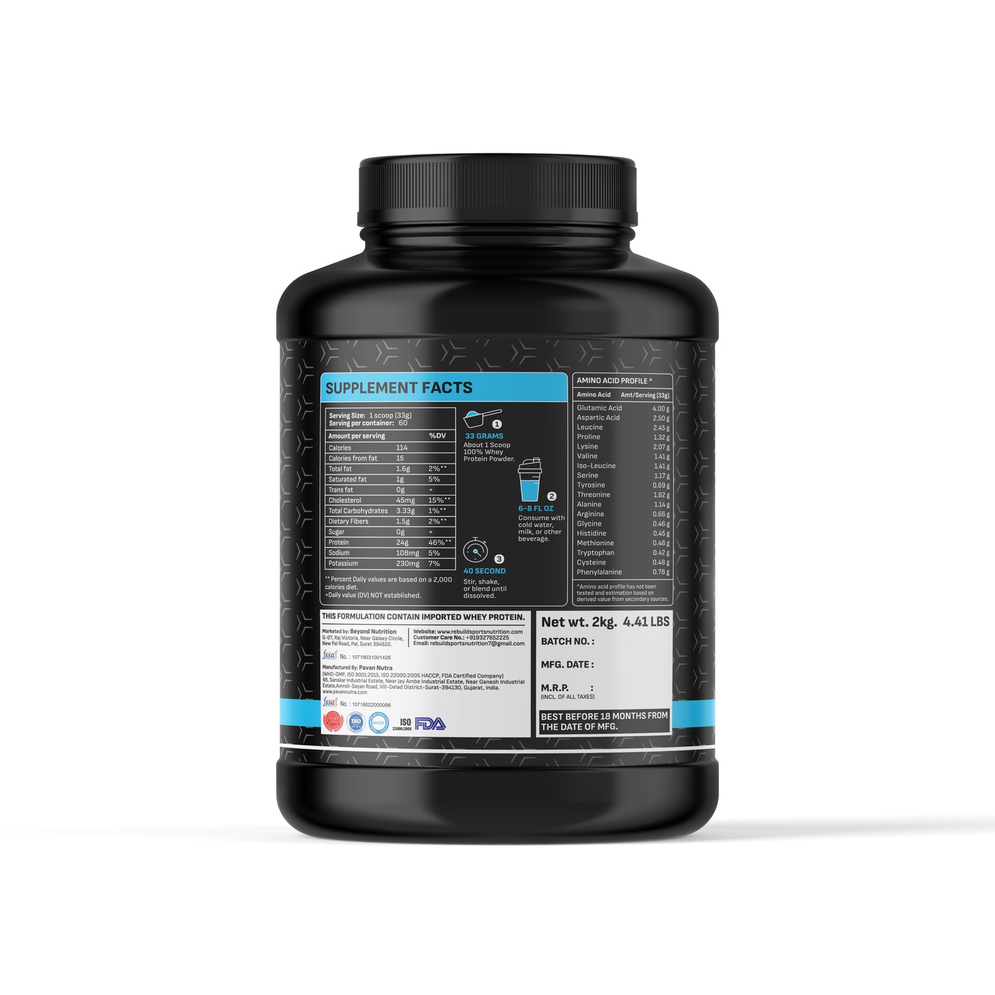 Rebuild sports nutrition 100% whey protein 2kgs